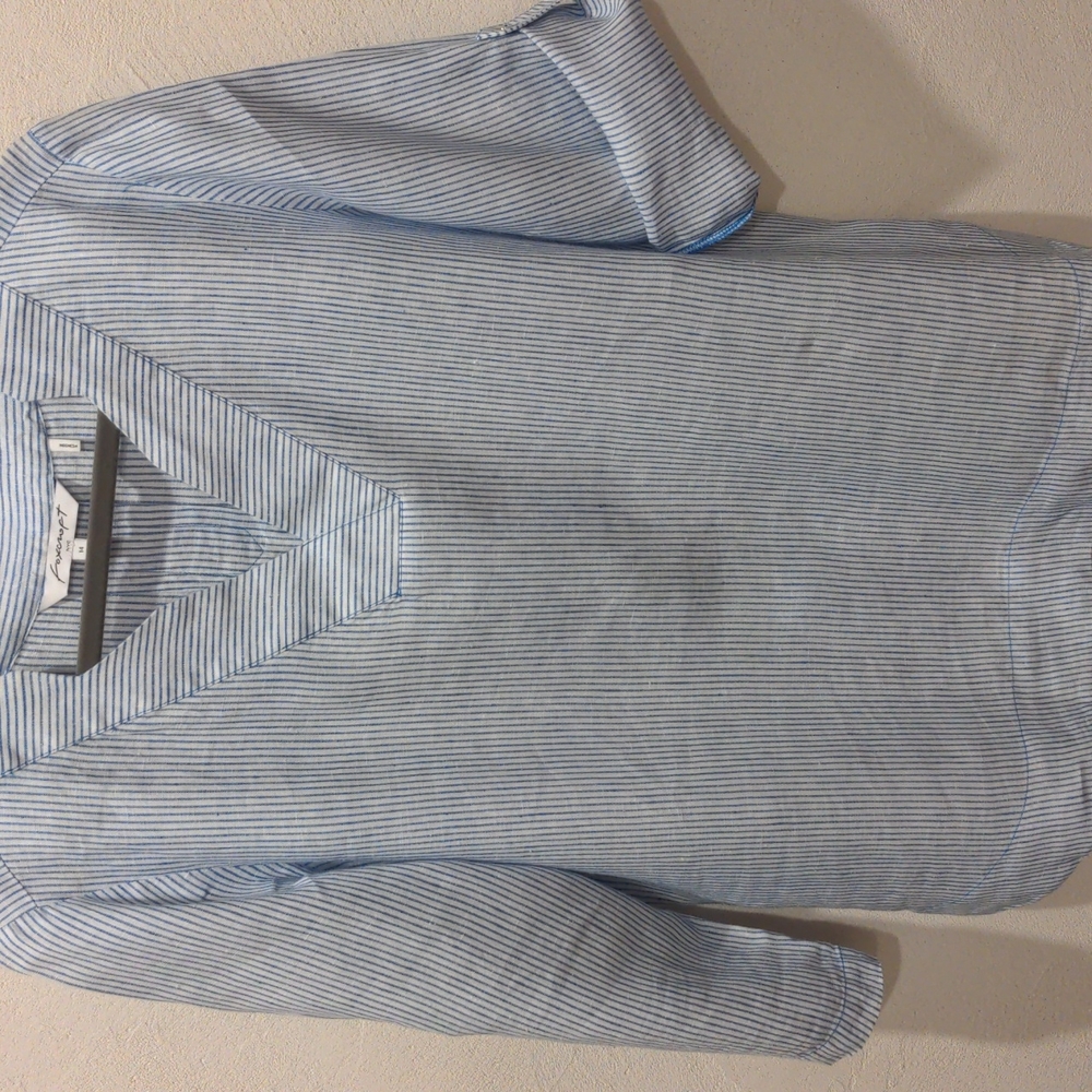 Foxcroft Linen Blouse Size 14